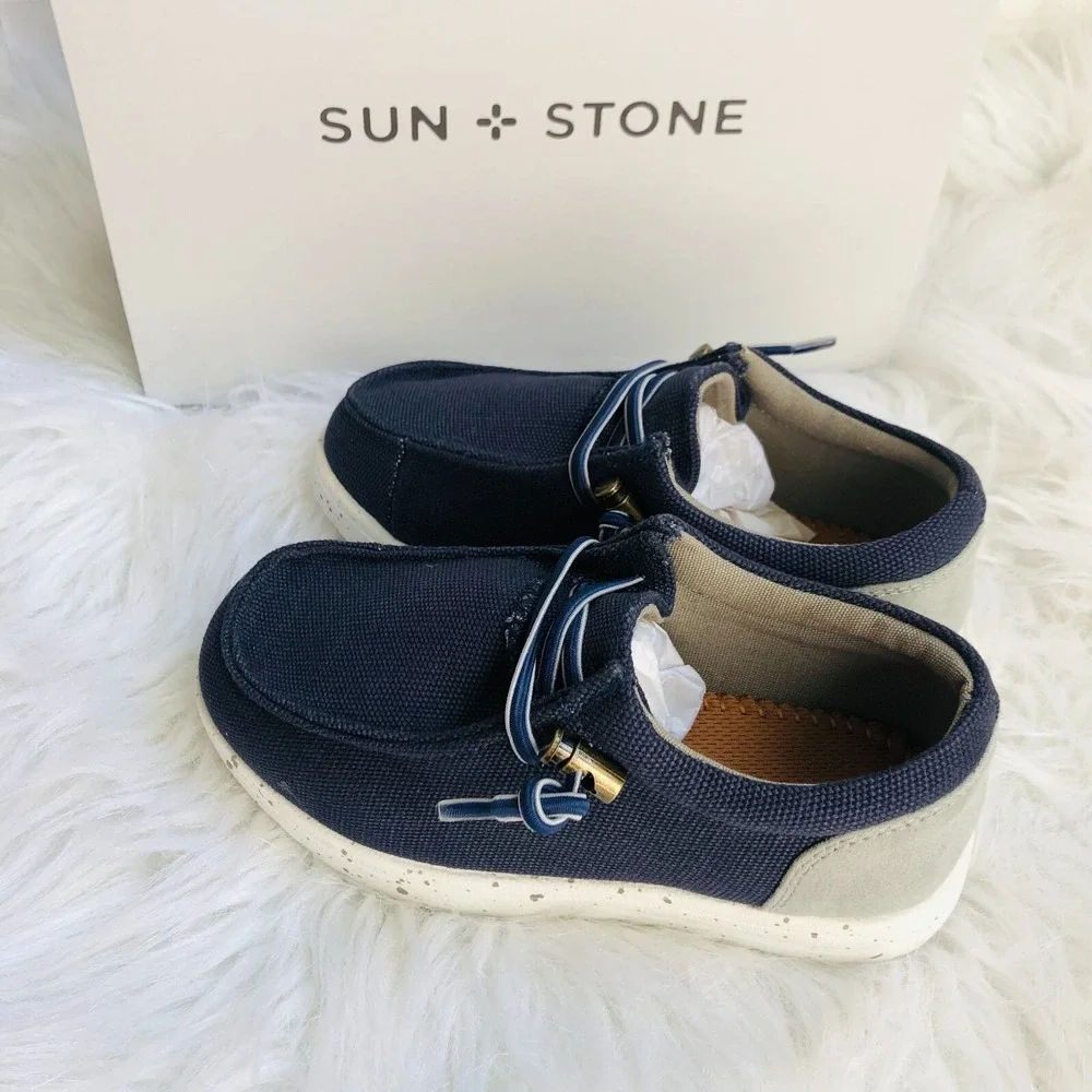 Sun & Stone Kids Loafers Size 11 Blue Brian Slip‎ On Low Top Casual Shoes NWB